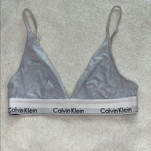 light blue Calvin Klein bralette